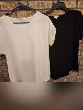 Zenana Outfitters Short Sleeve Duo - White & Black Size Med